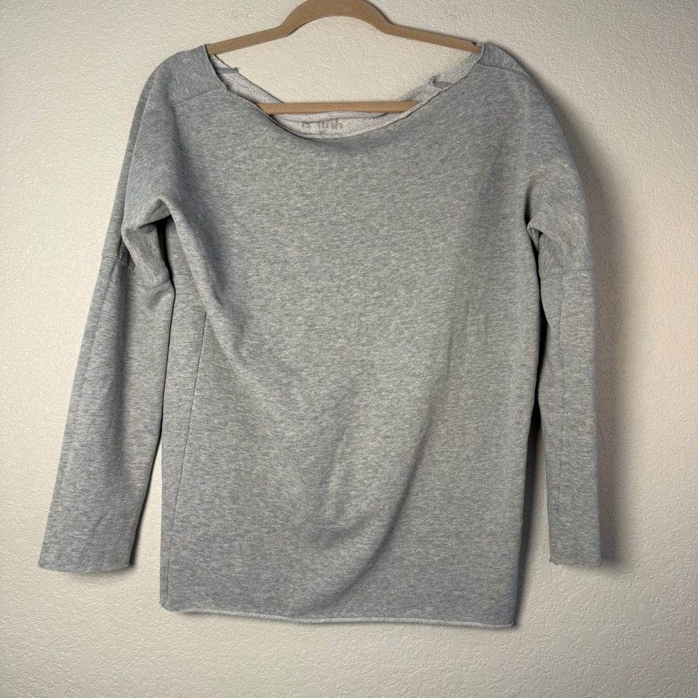 Plush & Lush Womens Top X Small XS Gray Long Sleeve‎ Pullover Sweatshirt